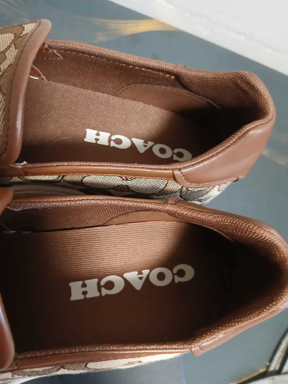 Coach Women’s Brown Signature Slip-On Loafers Size 10B
